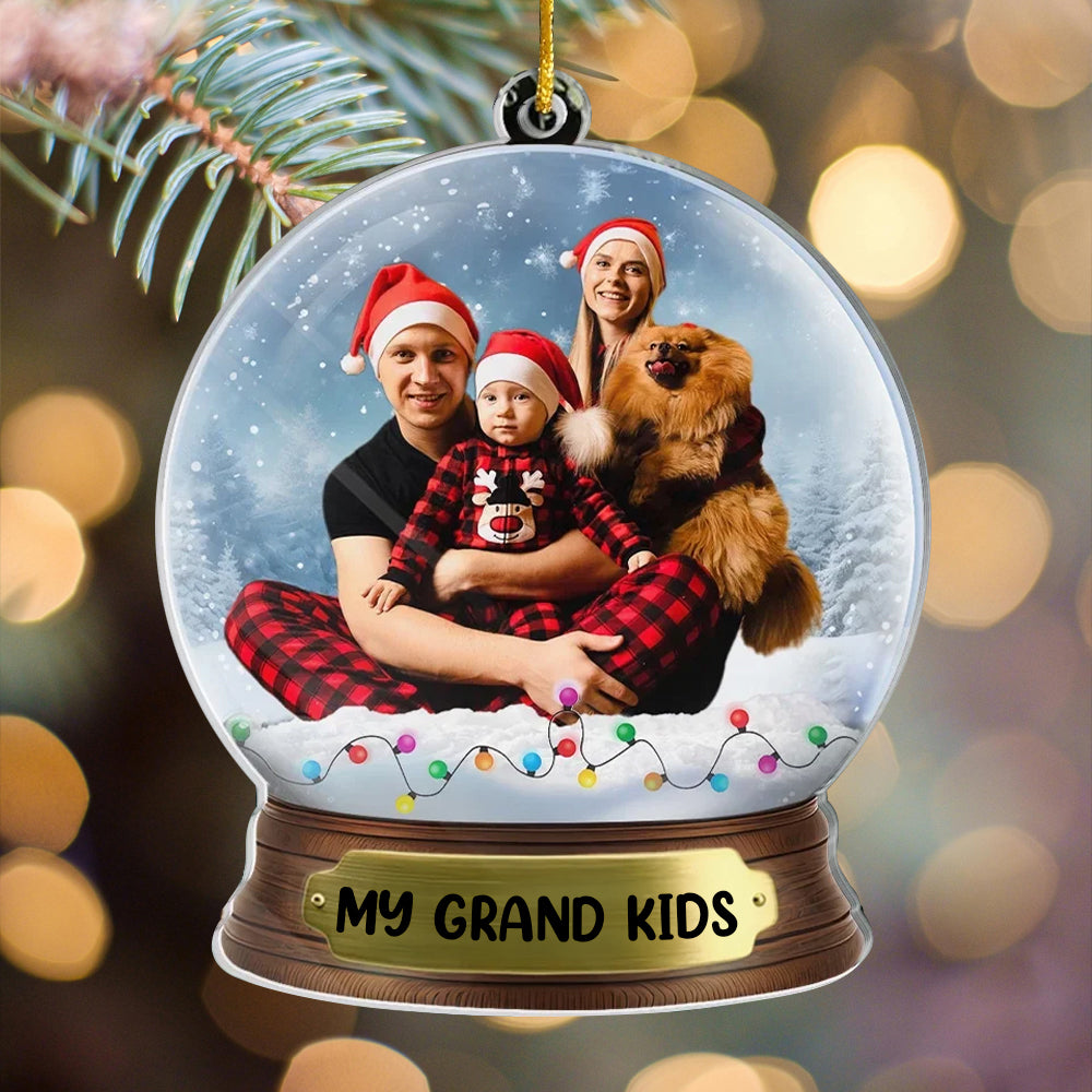 Custom Photo Christmas Is About Family And Love - Family Personalized Custom Ornament - Acrylic Custom Shaped - Christmas Gift For Family Members