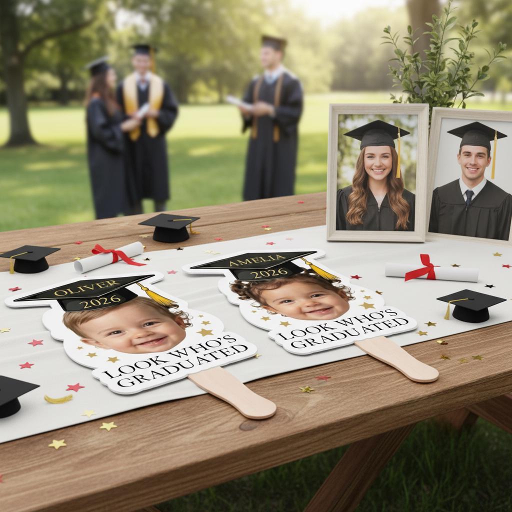 Personalized Graduation Photo Fan, Custom Class of 2026 Keepsake Prop