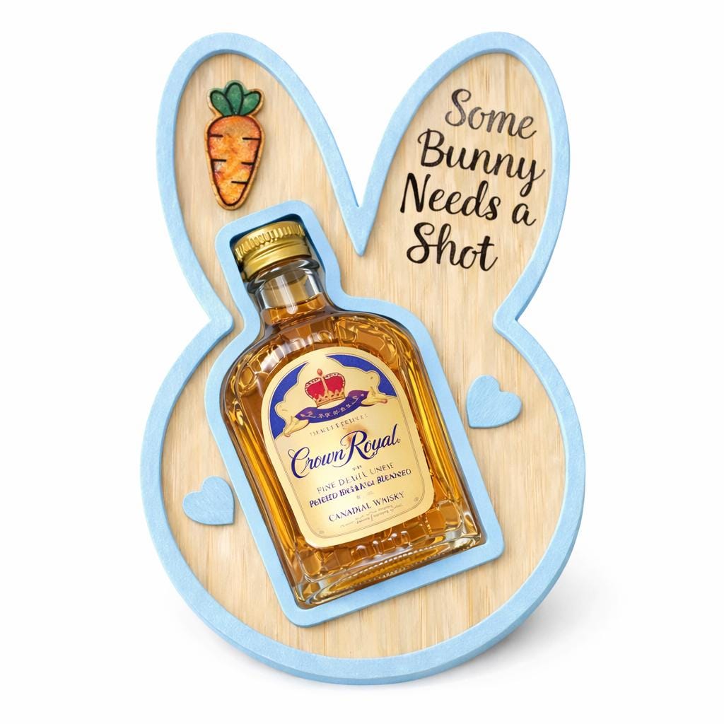 Bunny Tiered Egg Holder – Funny Easter Bunny Liquor Gift