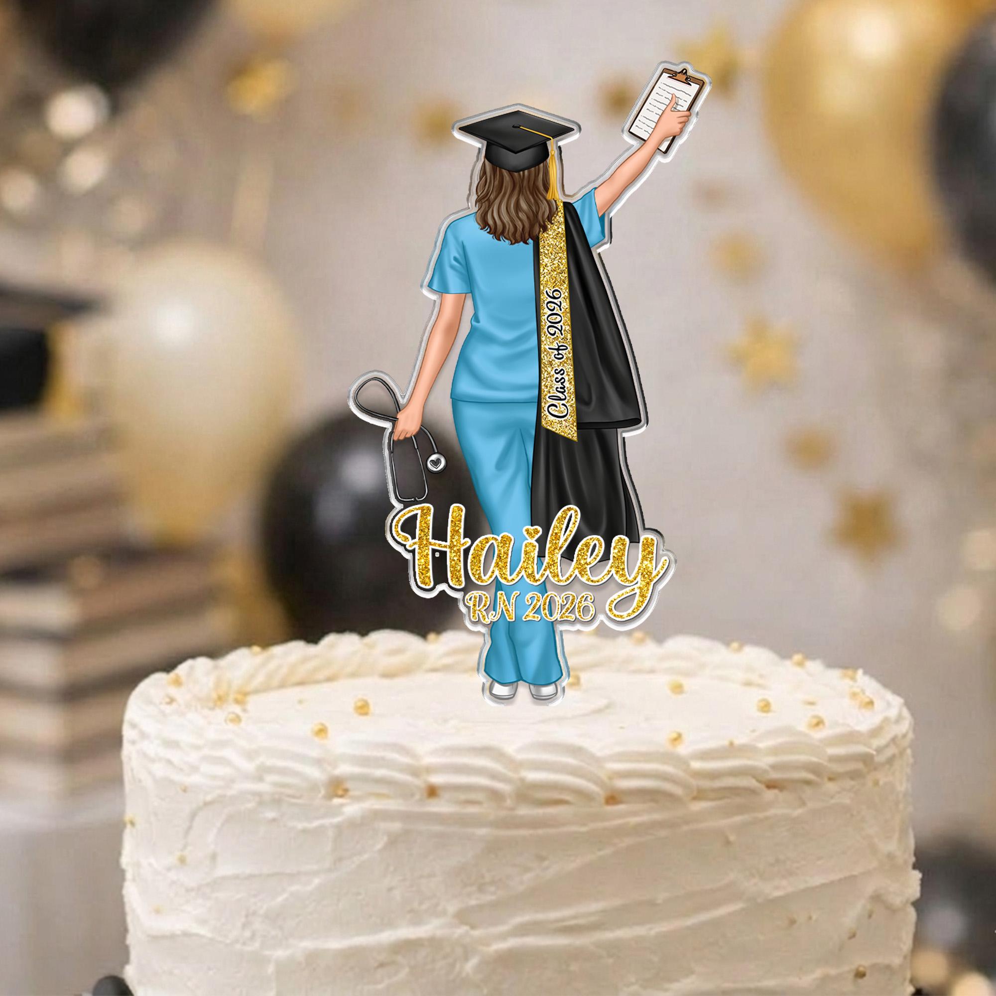 Personalized Nurse Graduation Cake Topper – Celebrate the Class of 2026!