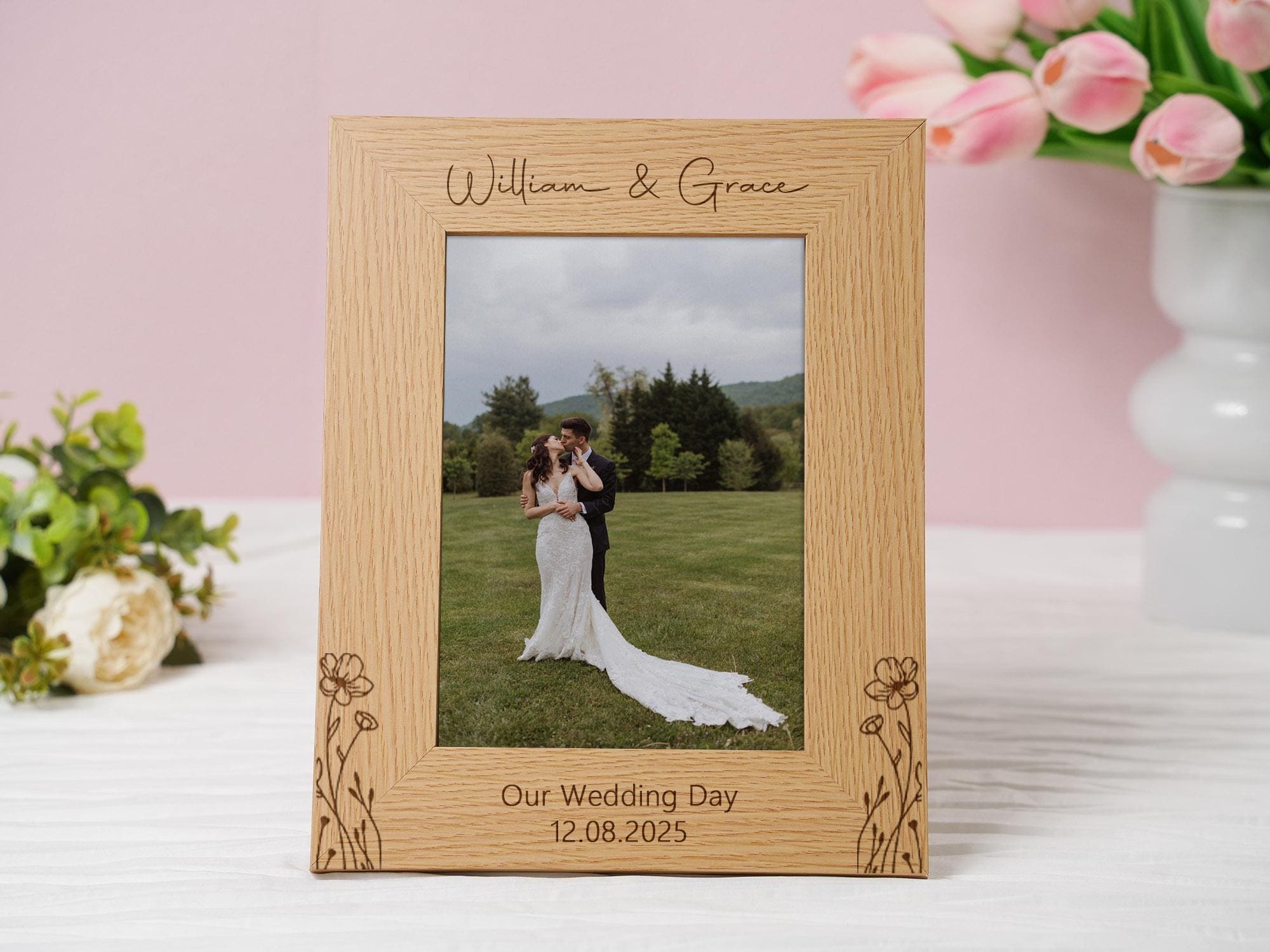 Personalized Wedding Photo Frame,Custom Engraved Picture Frame,Photo Frame Gift For Couples