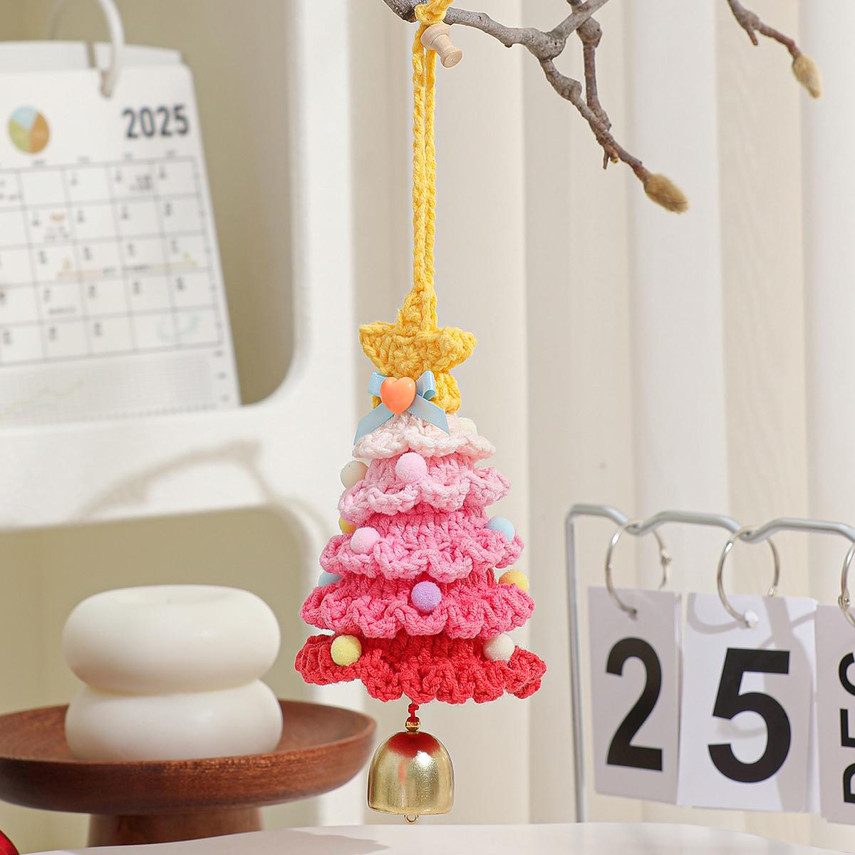 Hand-Knitted Cotton Christmas Tree Ornament: Festive Holiday Charm
