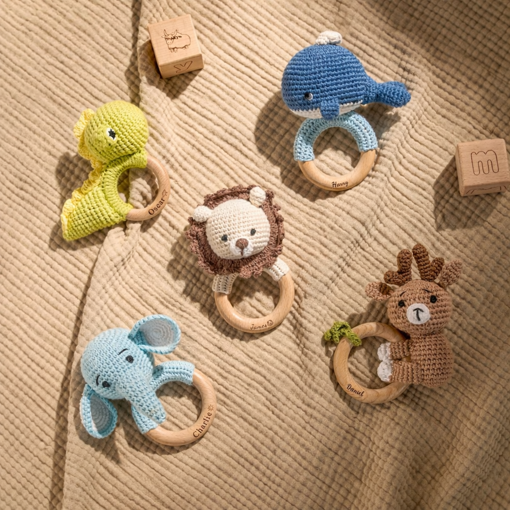 Custom Easter Rattle – Personalized Bunny Baby Toy
