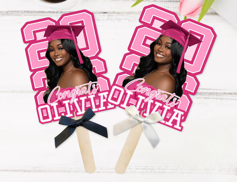 Custom Graduation Big Head Fan, Class of 2026 Graduation Paddle