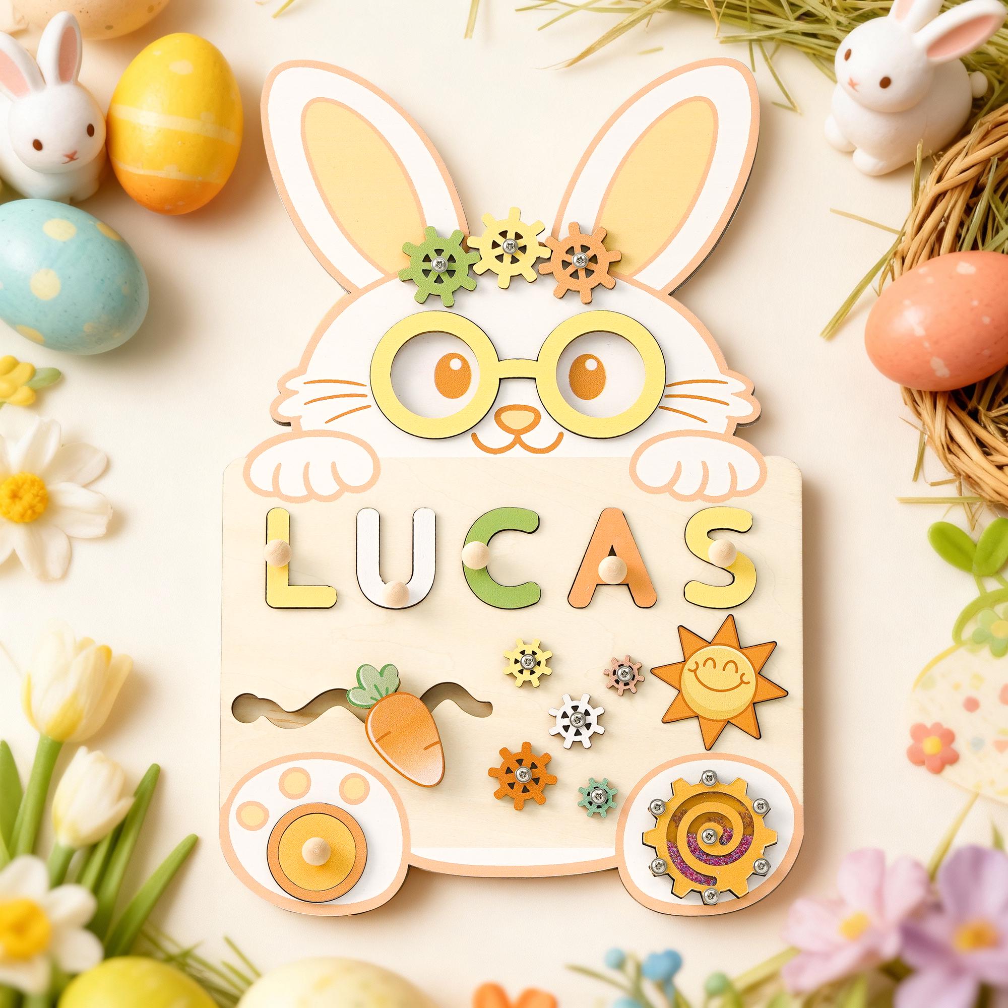 Custom Rabbit Name Puzzle – Personalized Early Learning Busy Board