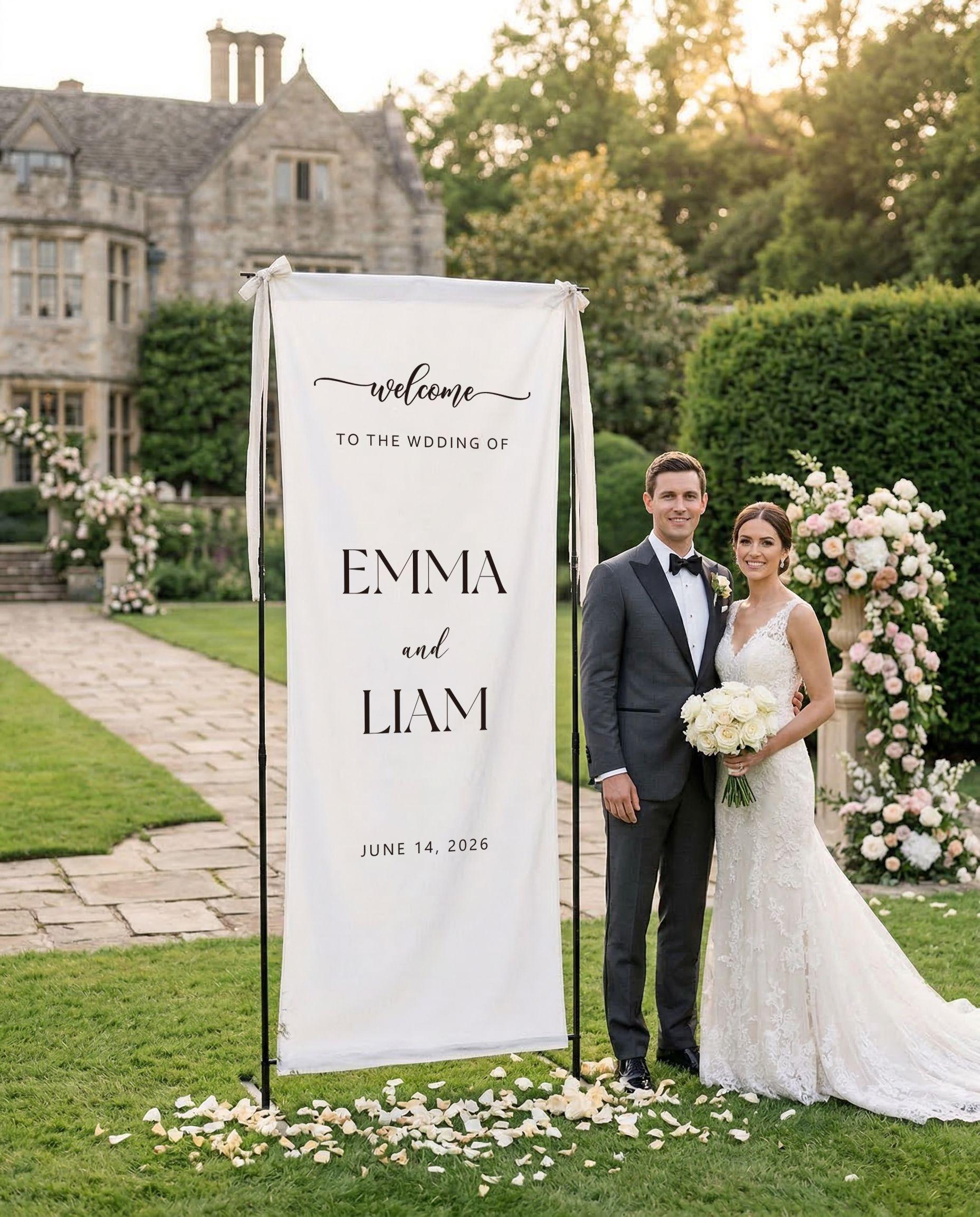 Personalized Linen Bridal Shower Sign