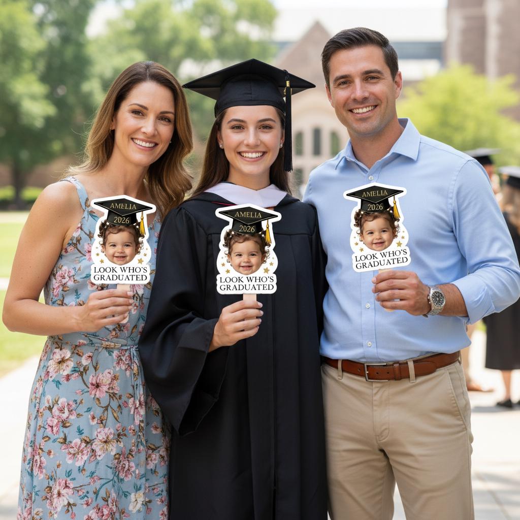 Personalized Graduation Photo Fan, Custom Class of 2026 Keepsake Prop