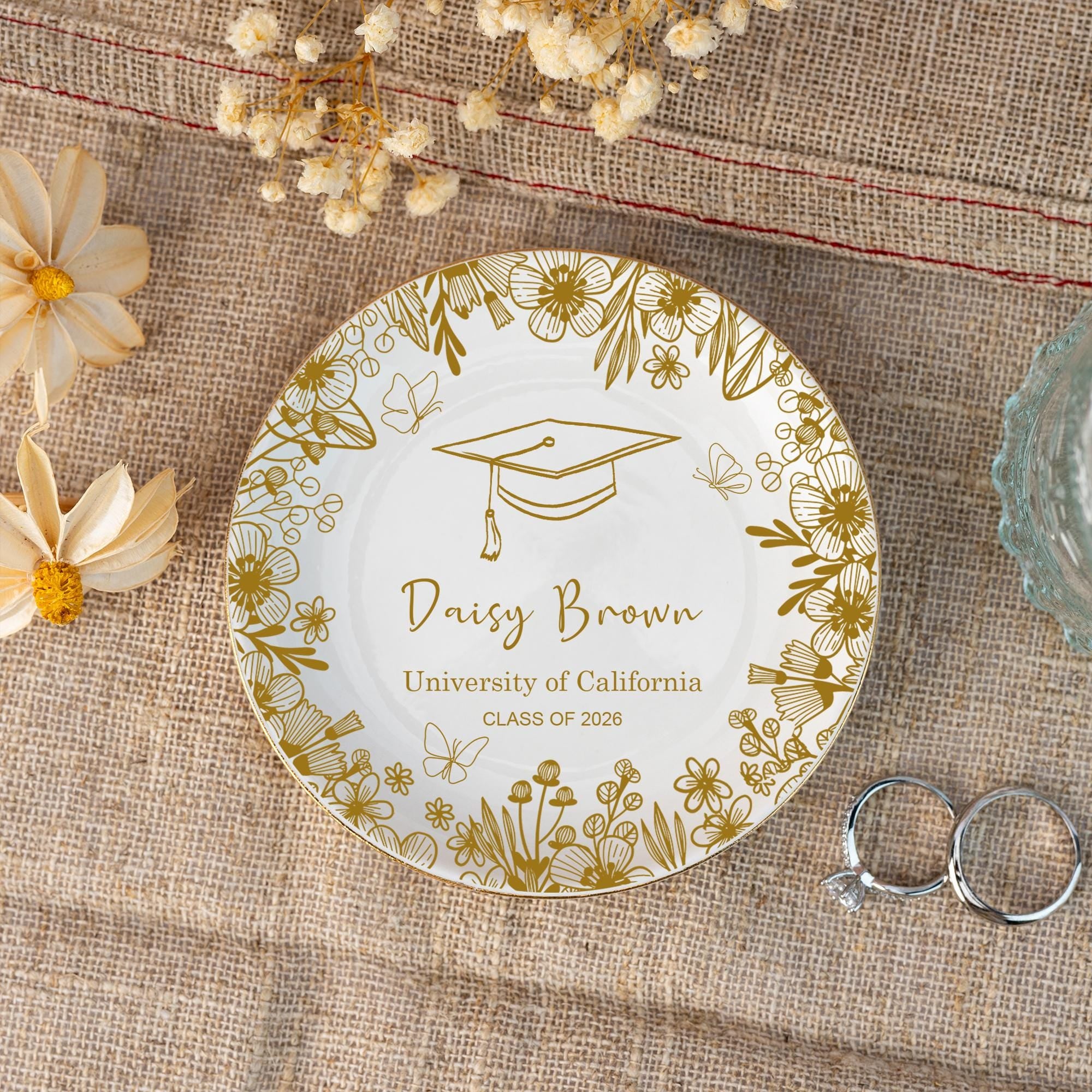 Personalized Graduation Ceramic Ring Dish