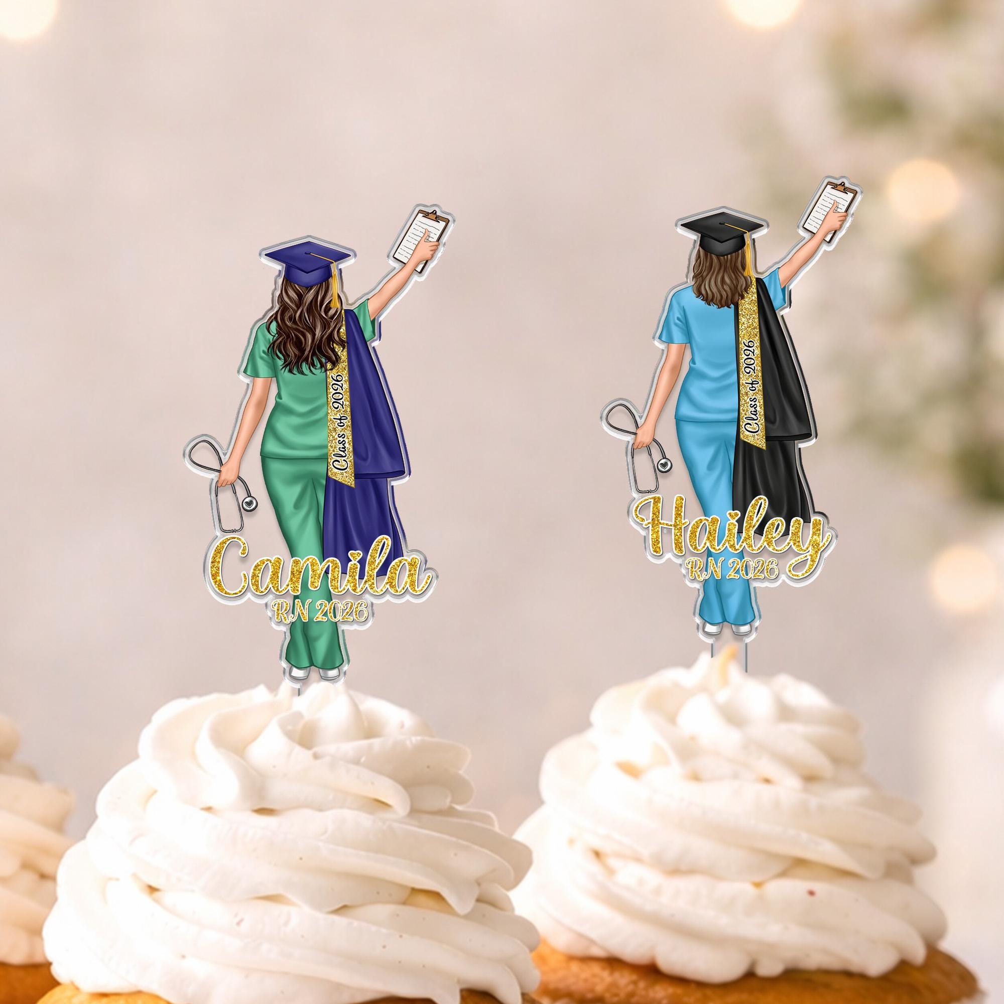 Personalized Nurse Graduation Cake Topper – Celebrate the Class of 2026!