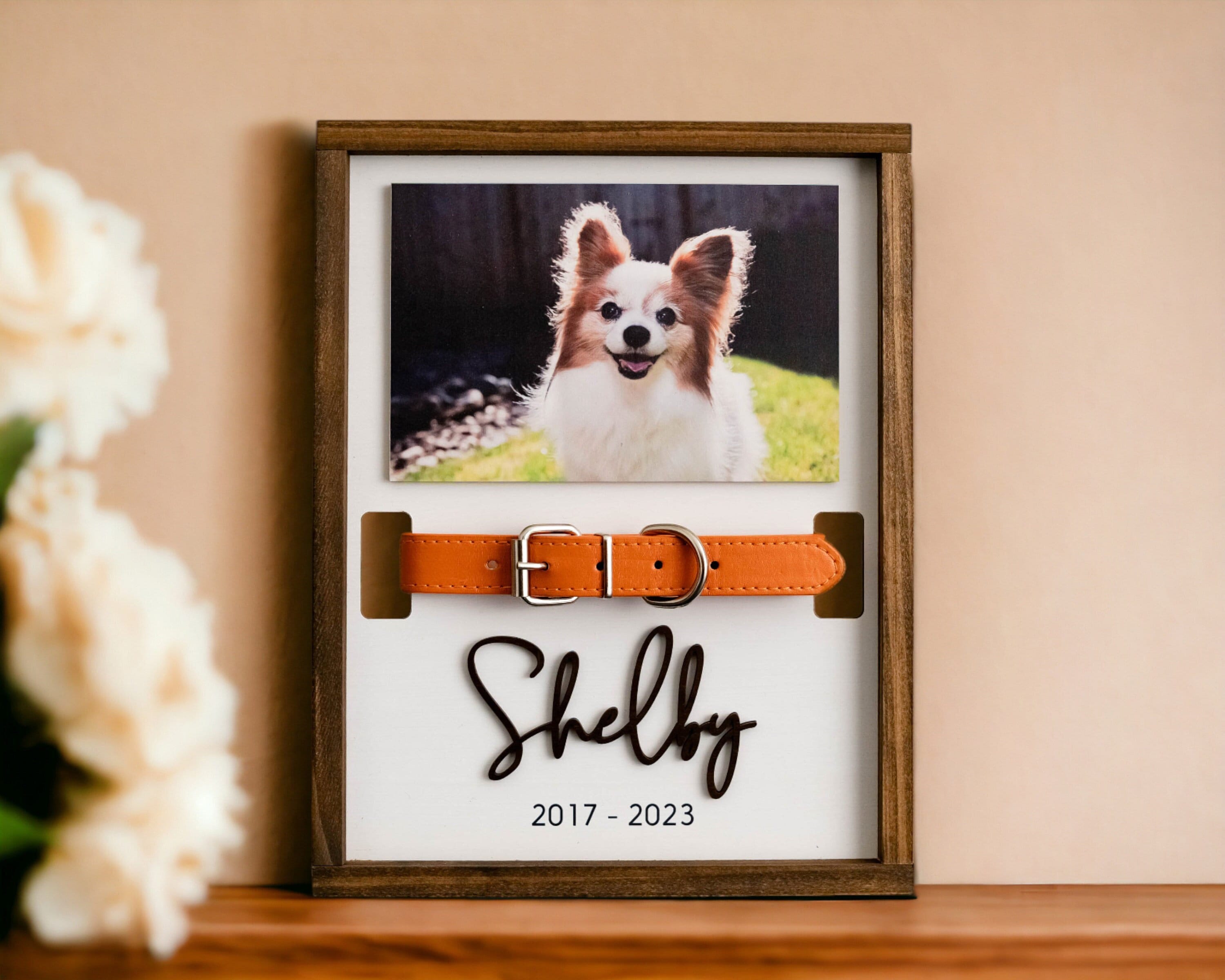 Pet Memorial Collar Holder, Remembrance Frame, Pet Memorial Picture, Gift For Pet Loss, Cat Memorial, Dog Collar Holder