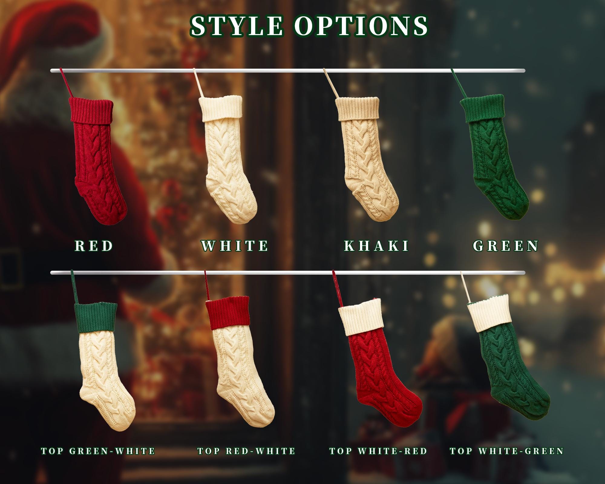 Personalized Christmas Stockings with name, Custom Knitted Stocking,Family Christmas Stockings