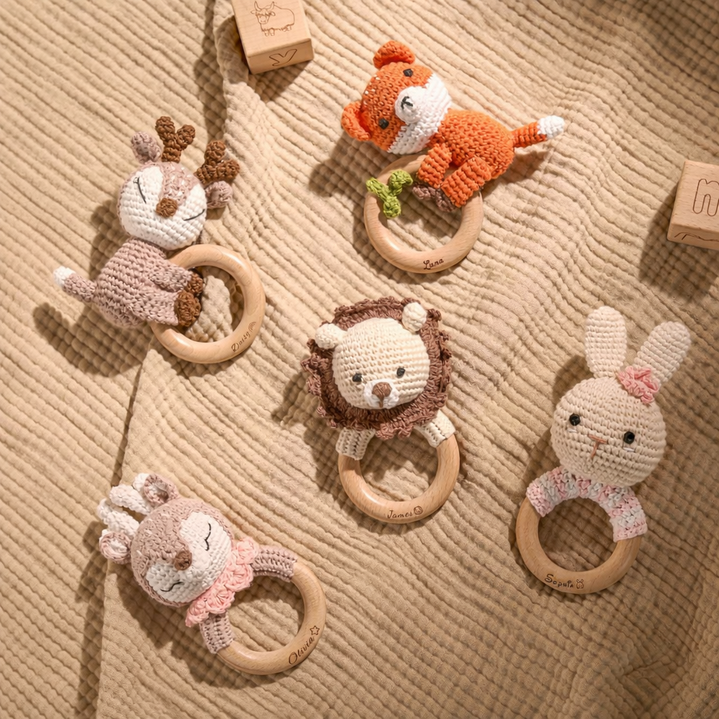 Custom Easter Rattle – Personalized Bunny Baby Toy