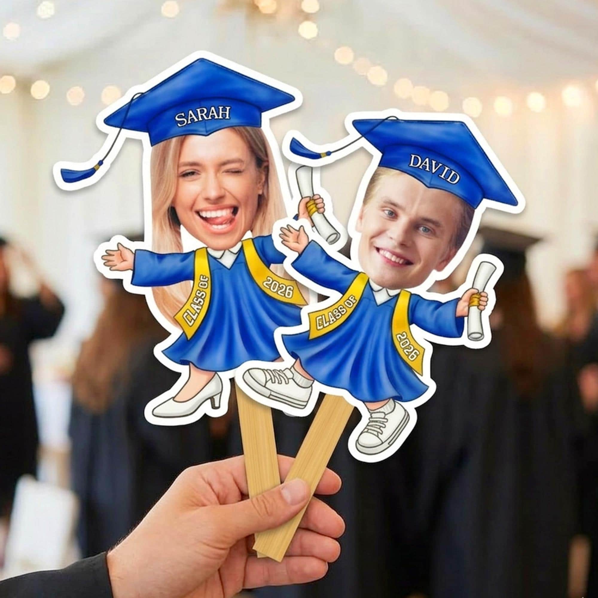 Custom Photo Graduation Fan, Personalized Face Fans, Class of 2026