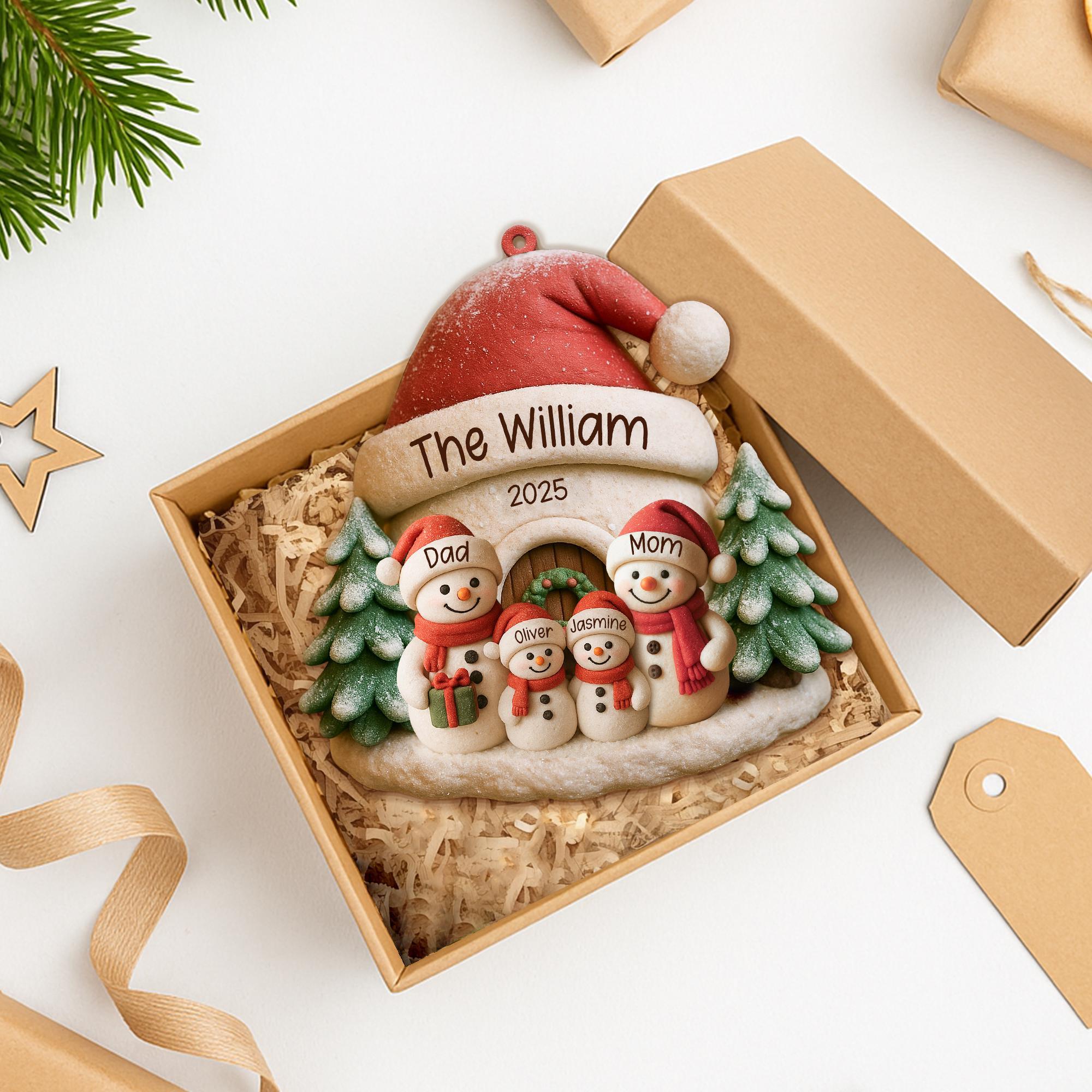 Personalized Snowman Ornament, Acrylic Family Christmas Tree Decor, Holiday Keepsake, Christmas Decor, Xmas Gift