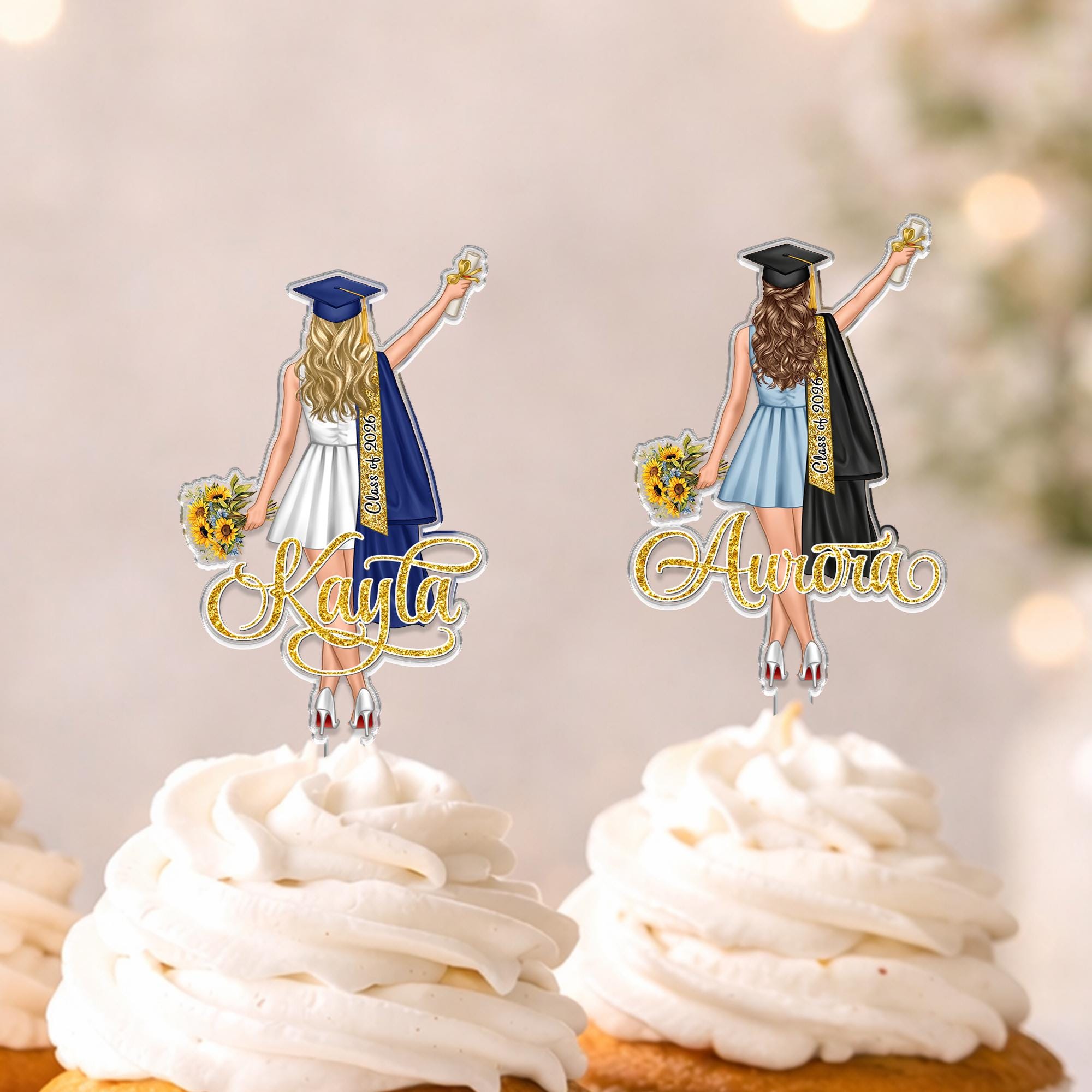Custom Graduation Cake Topper for Girls – Celebrate Her Achievement in Style!