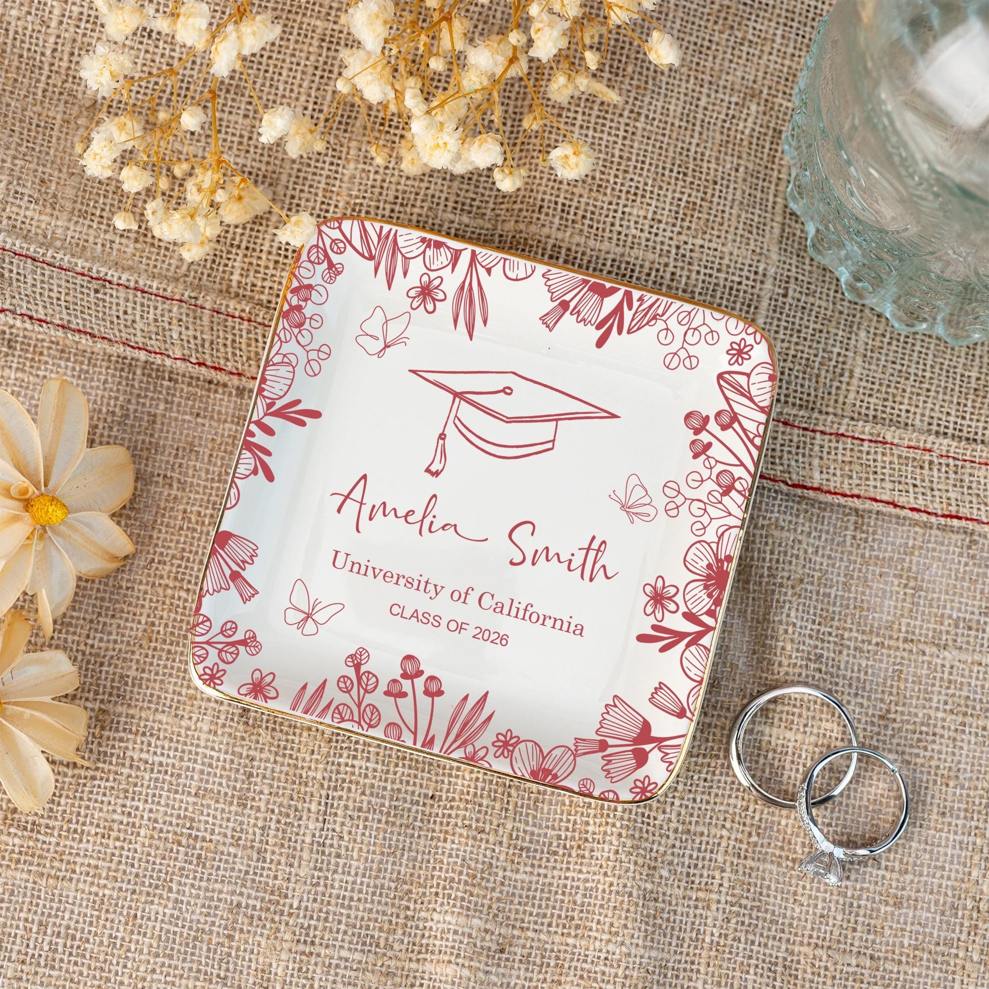 Personalized Graduation Ceramic Ring Dish