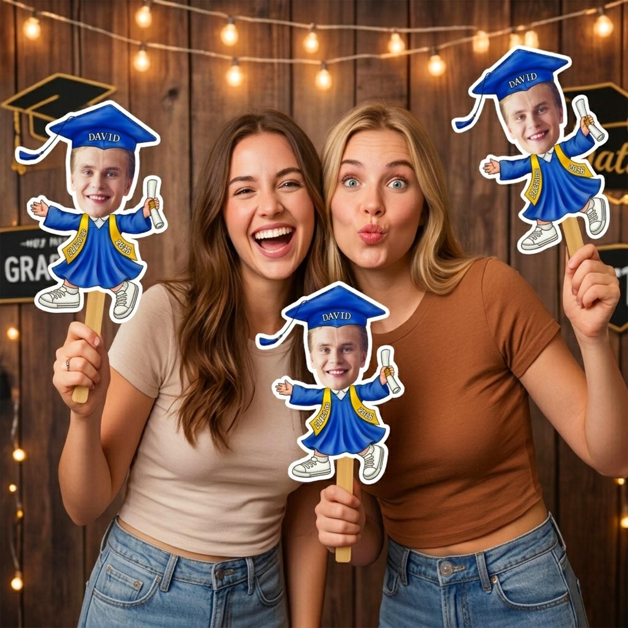 Custom Photo Graduation Fan, Personalized Face Fans, Class of 2026