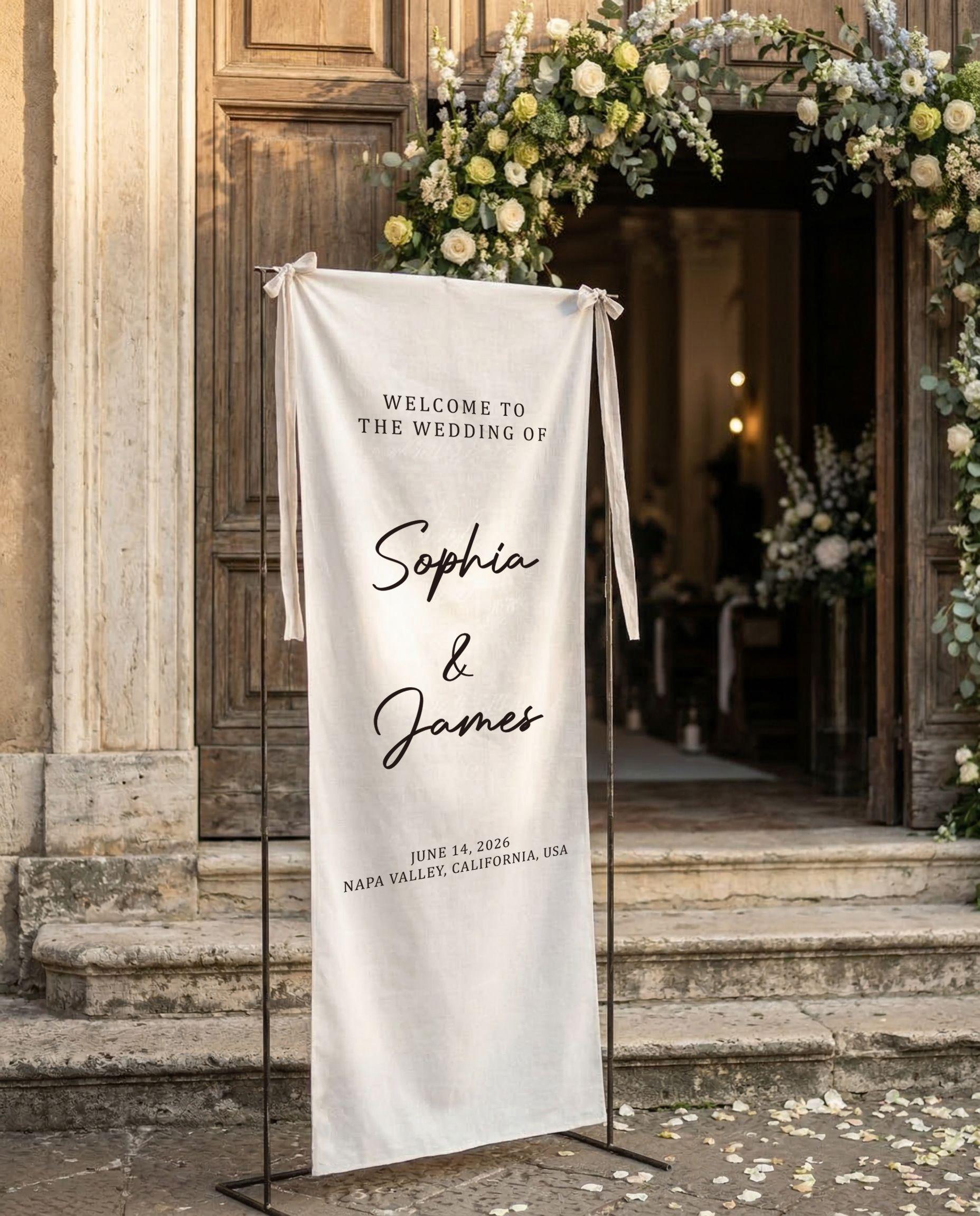 Personalized Linen Bridal Shower Sign