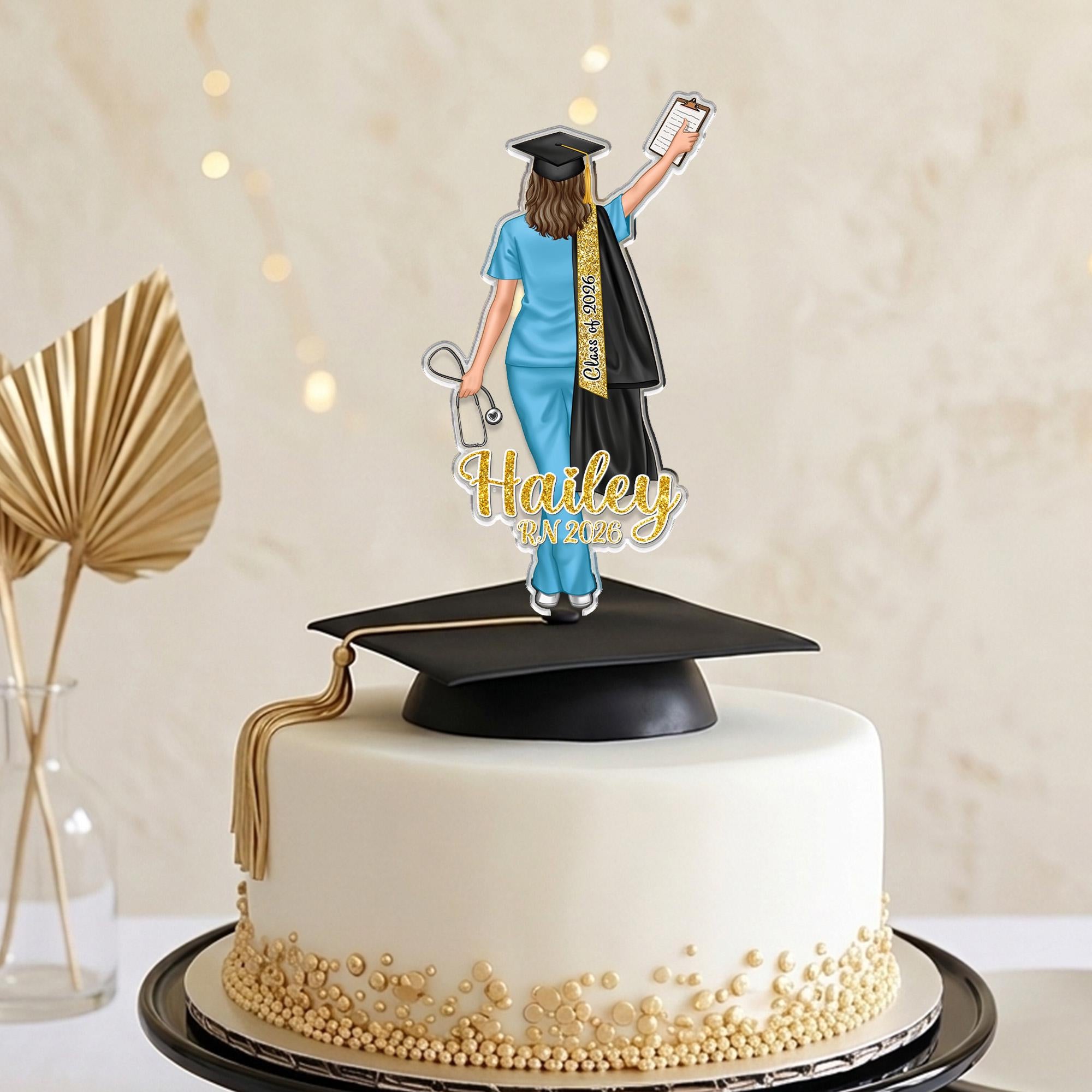 Personalized Nurse Graduation Cake Topper – Celebrate the Class of 2026!