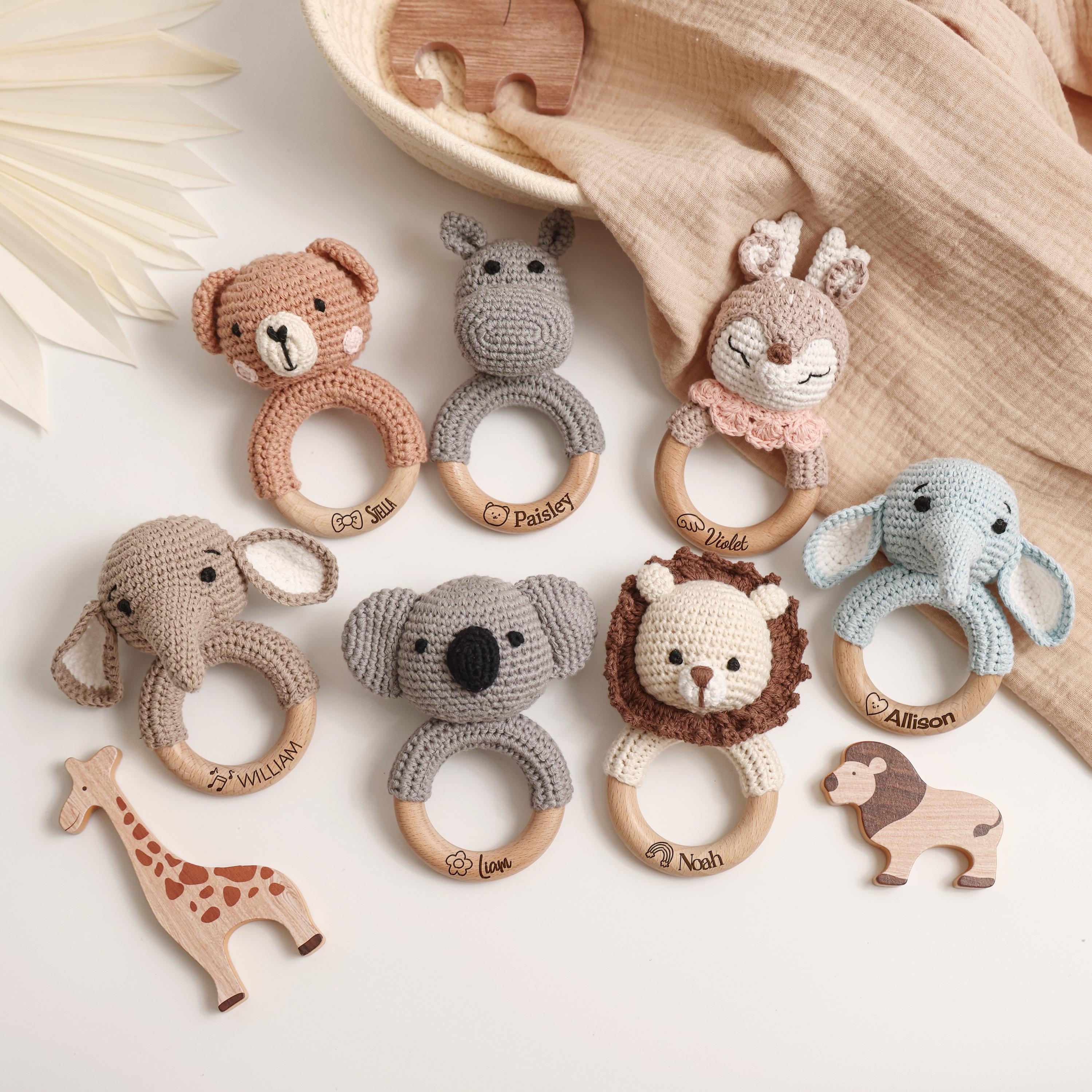 Custom Name Baby Rattle, Engraved Infant Gift, Baby Shower Present, Handmade Newborn Keepsake Toy