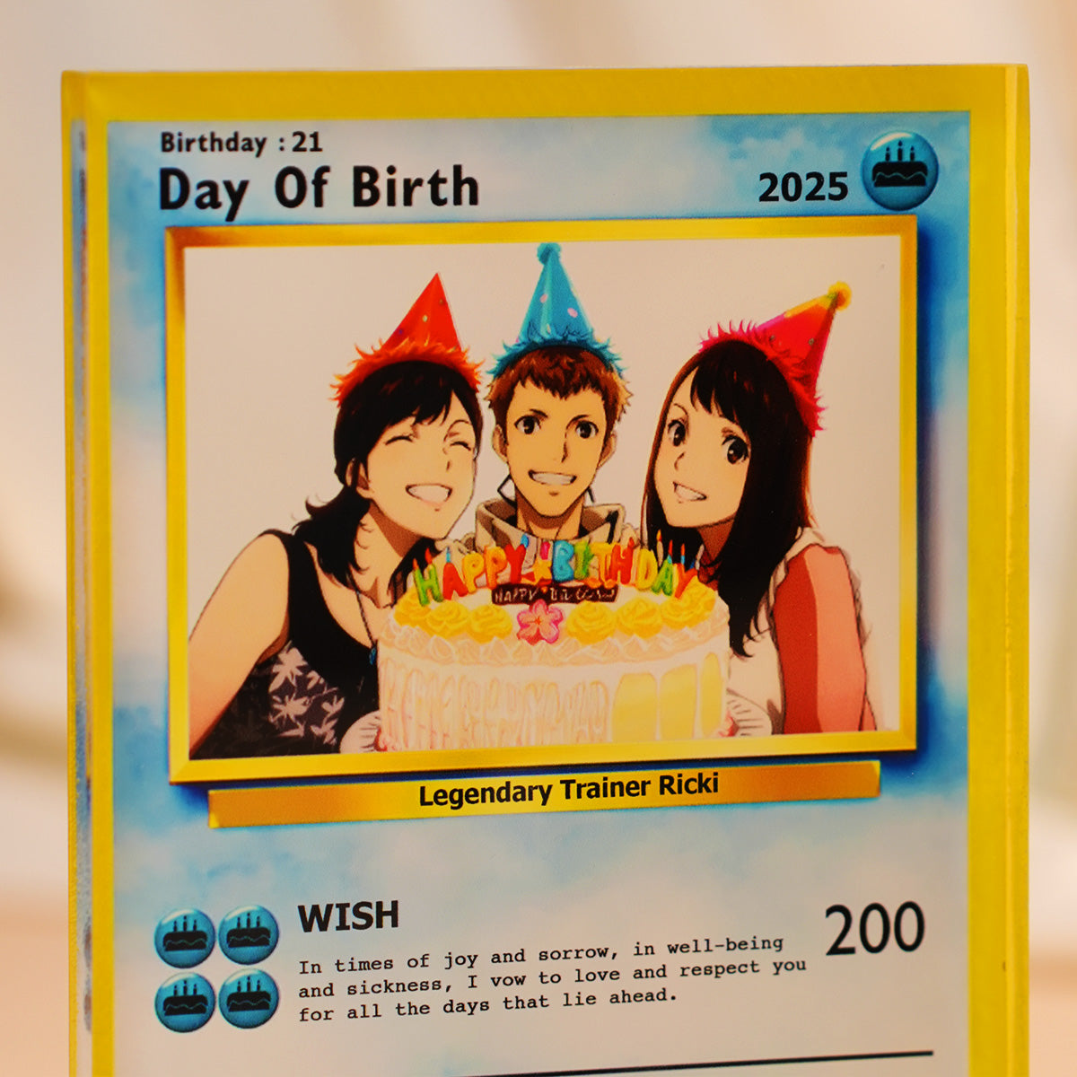 Personalized Poke Birthday Acrylic Plaque, Gift for Him, Gift for Her, Custom Photo Anime