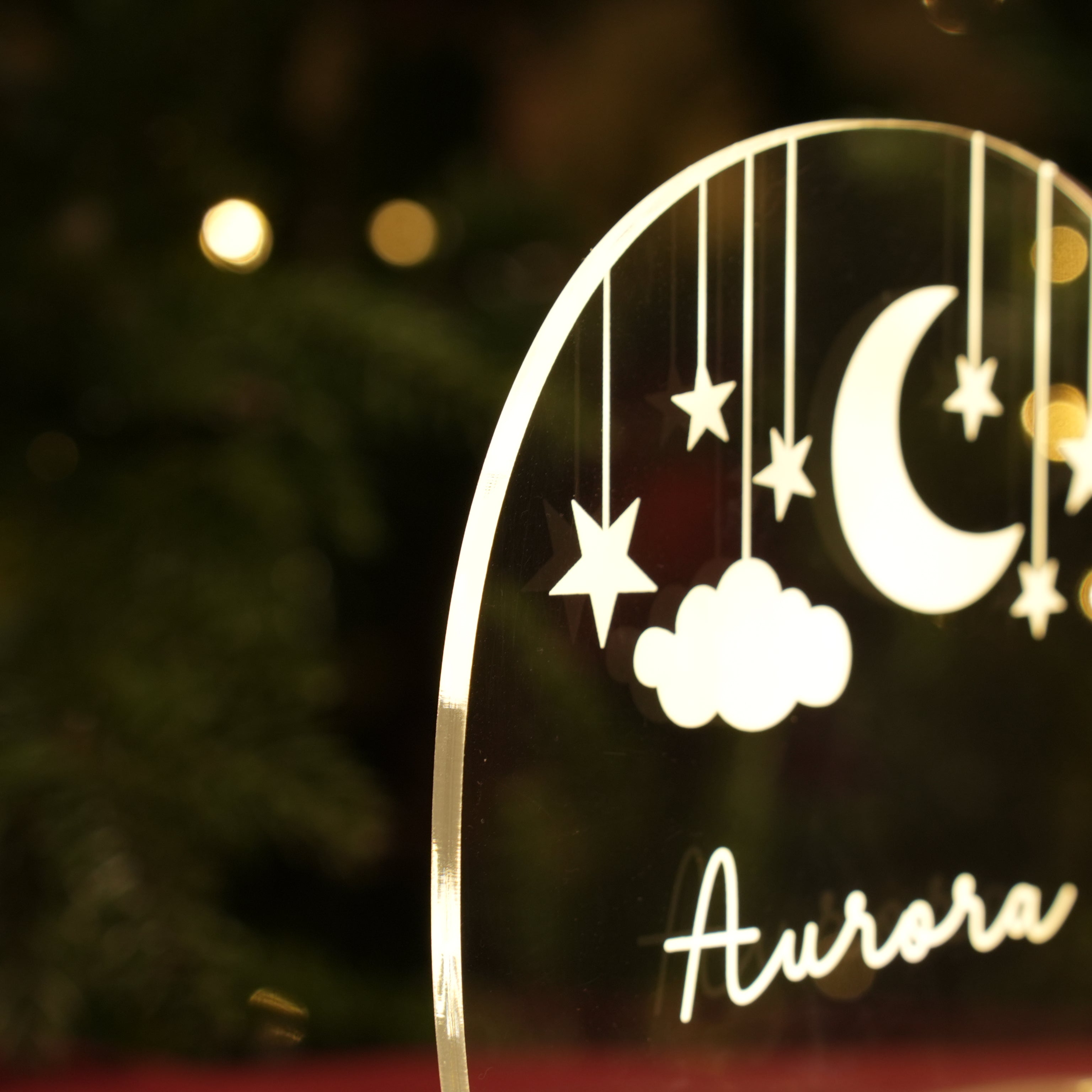 Custom Moon and Star Nightlight, Personalized Clouds Night Light with Name