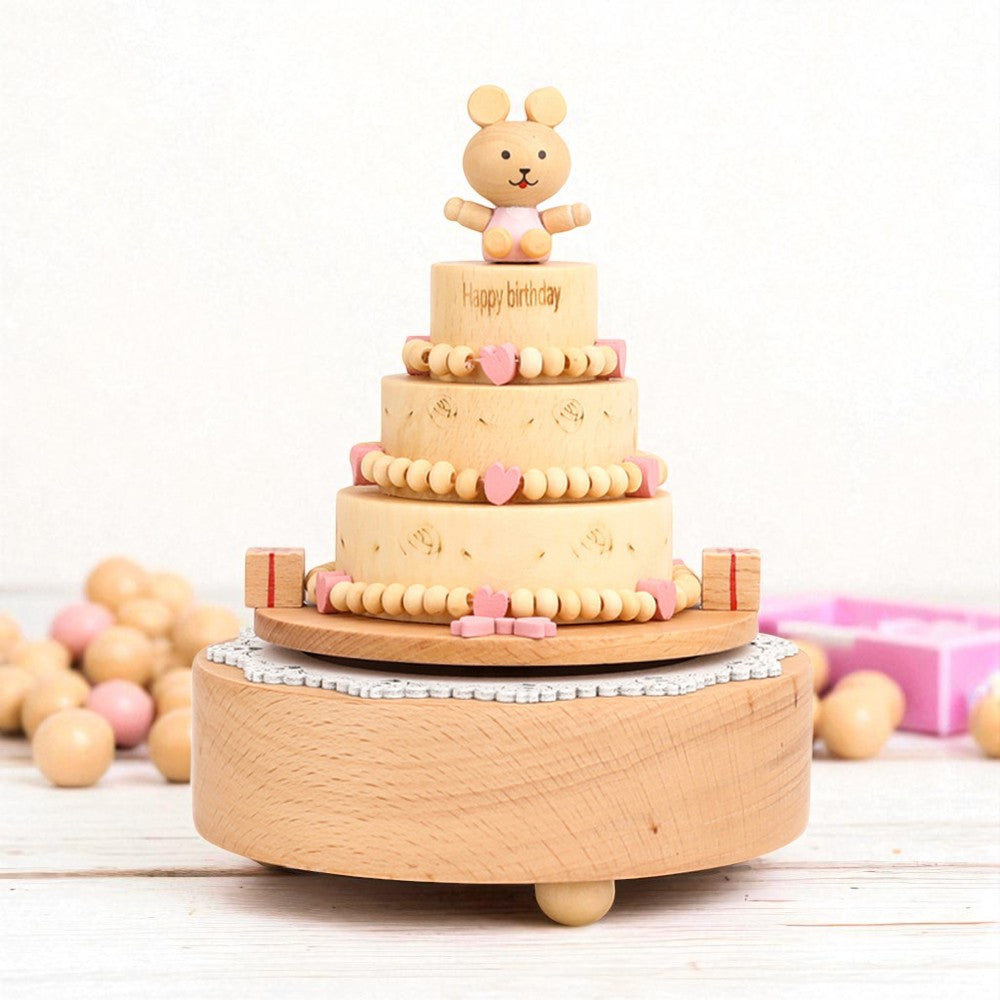 Musical Wooden Ballerina Carousel Keepsake, Engraved Name Music Box, Personalized Wooden MusicBox