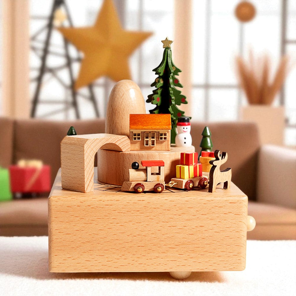 Musical Wooden Ballerina Carousel Keepsake, Engraved Name Music Box, Personalized Wooden MusicBox