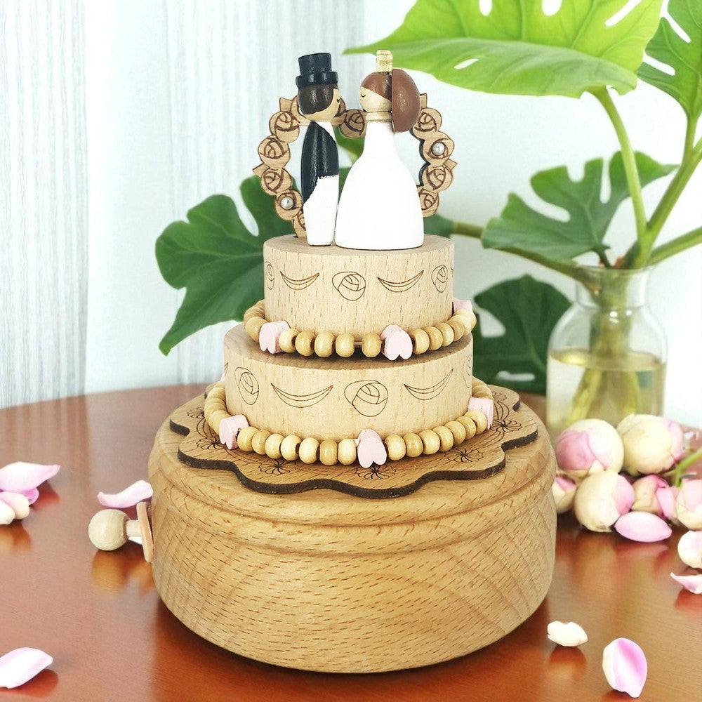 Musical Wooden Ballerina Carousel Keepsake, Engraved Name Music Box, Personalized Wooden MusicBox