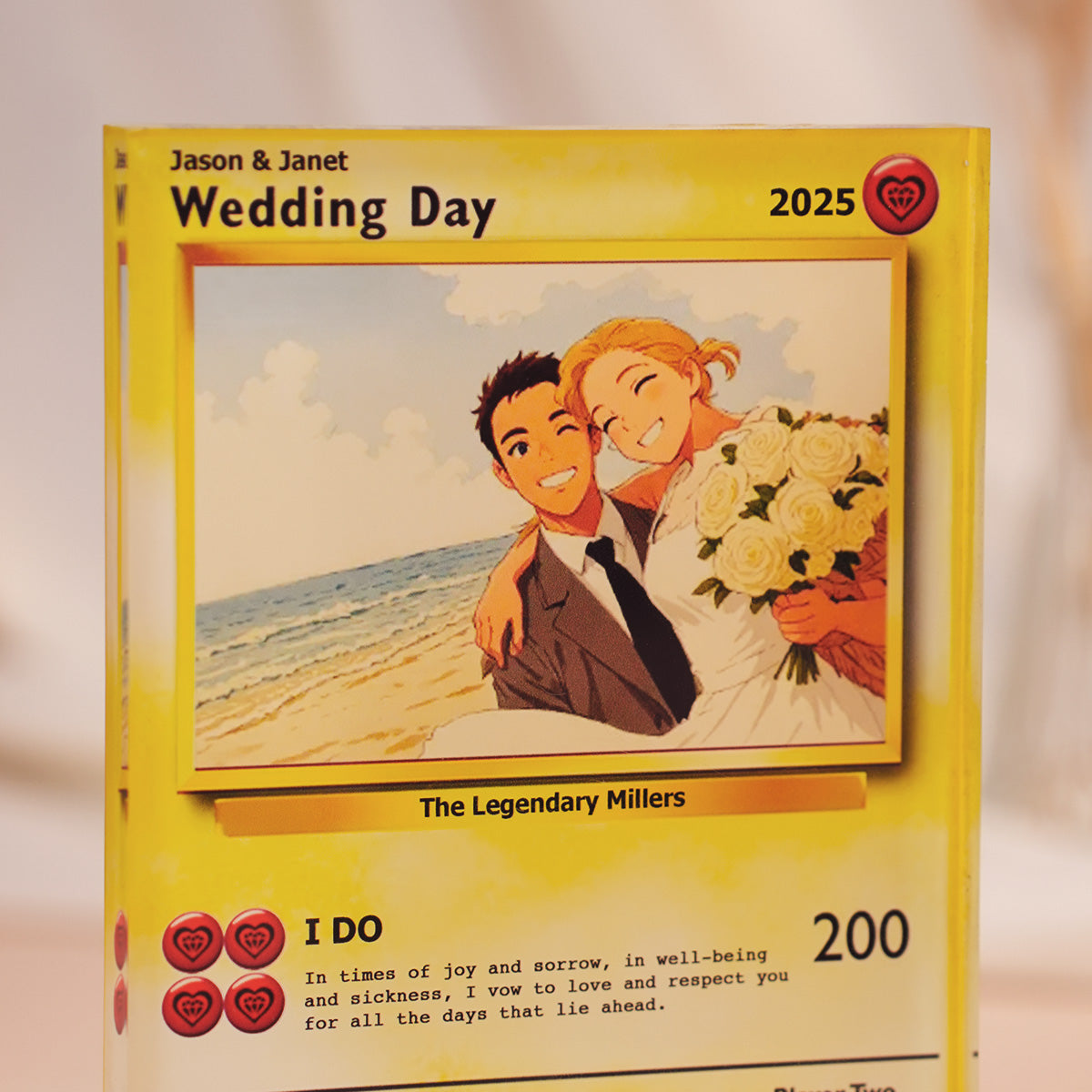 custom wedding pokemon card Personalized Wedding Pokemon Acrylic Plaque