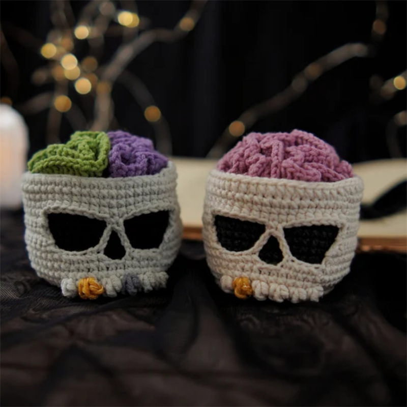 Halloween Brainy Skull Coaster Set