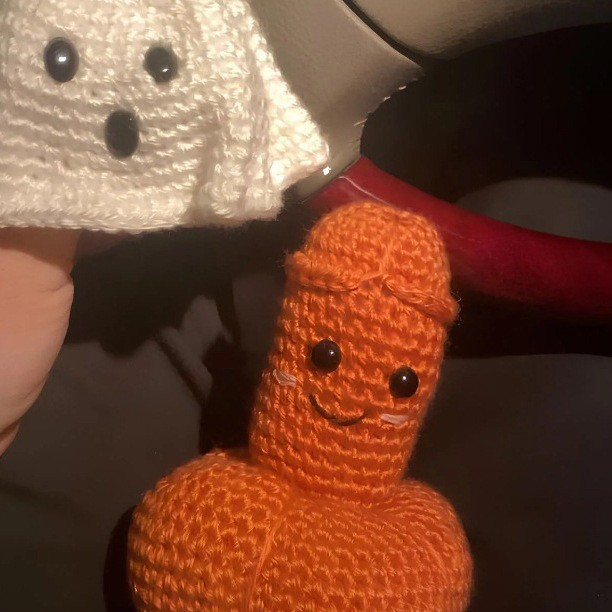 Halloween Pumpkin Ghost Crochet Ornament