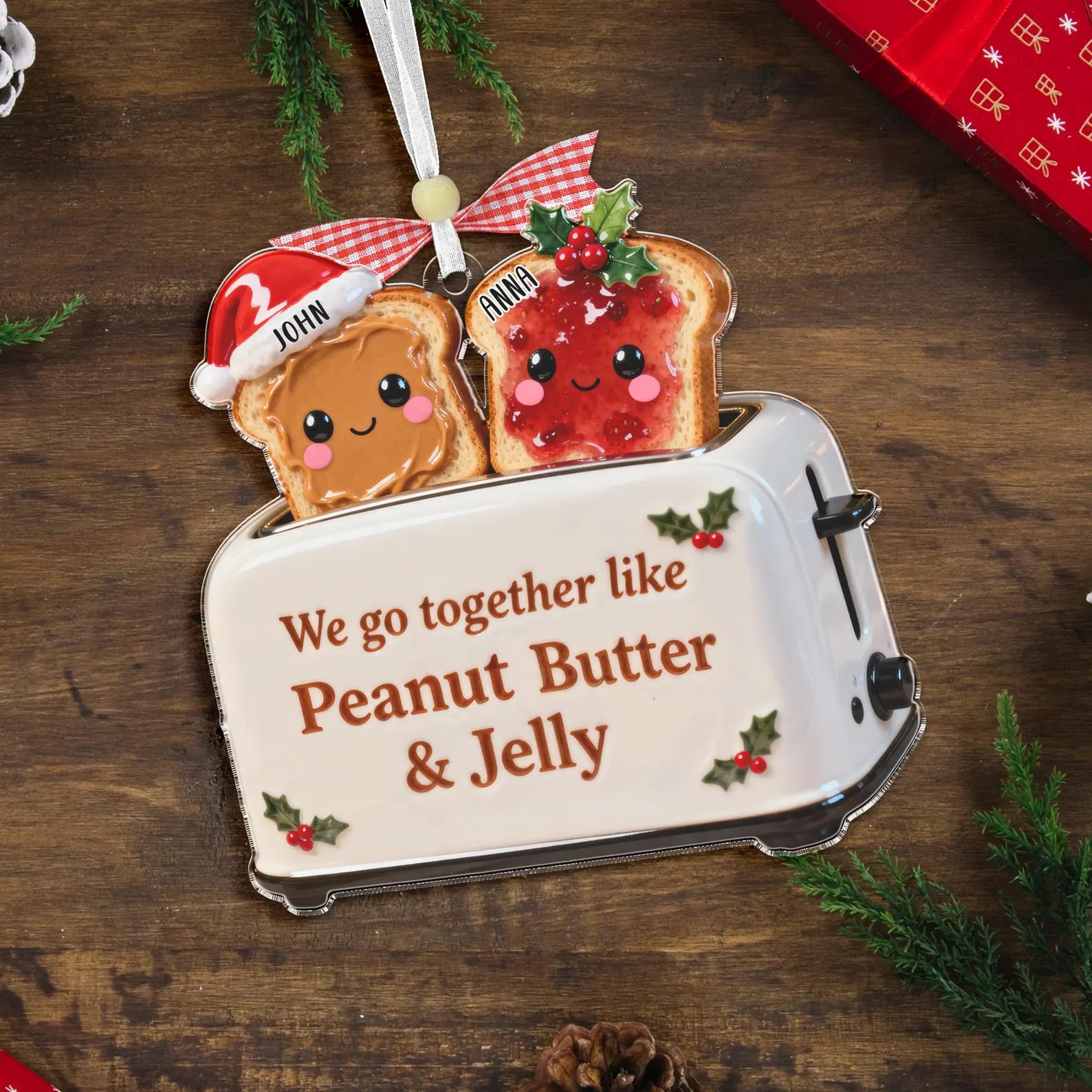 Personalized Couple Christmas Ornament 2025, Peanut Butter And Jelly Ornament, Gifts For Boyfriend Girlfriend
