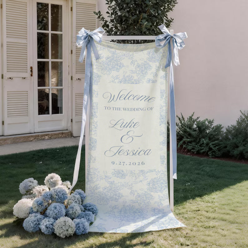 Custom Linen Bridal Shower Banner