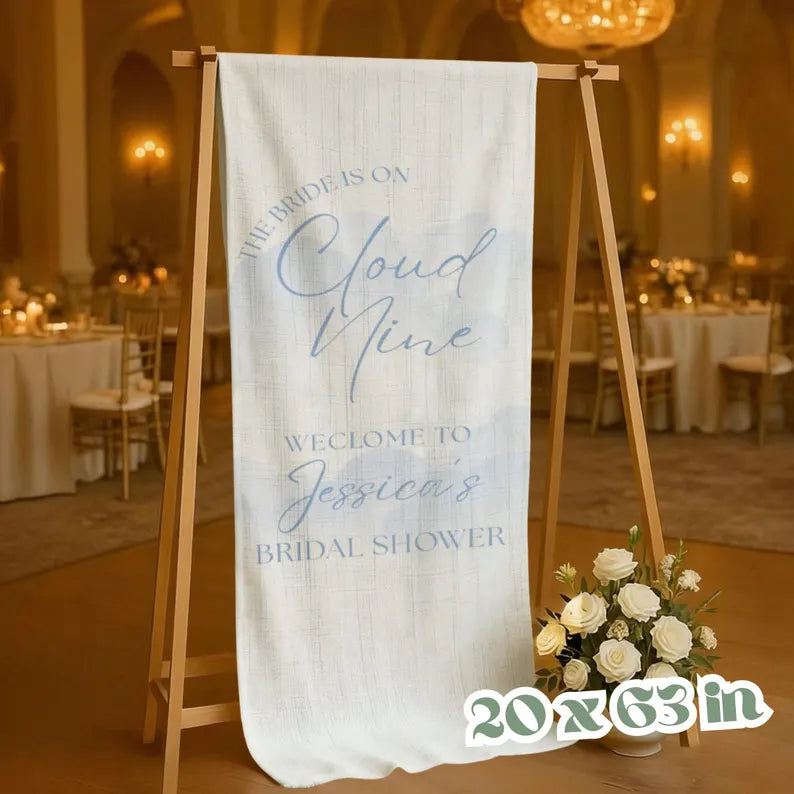 Custom Linen Bridal Shower Banner