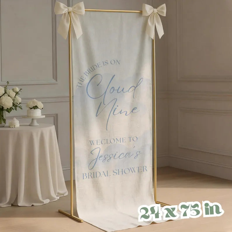 Custom Linen Bridal Shower Banner