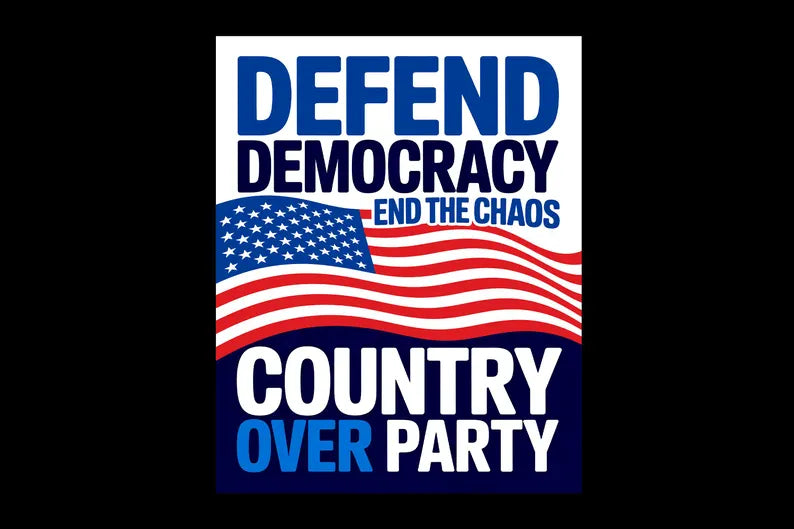 Defend Democracy “No Kings” Protest Sign – Rally Poster, Anti‑Trump Political Message Sign