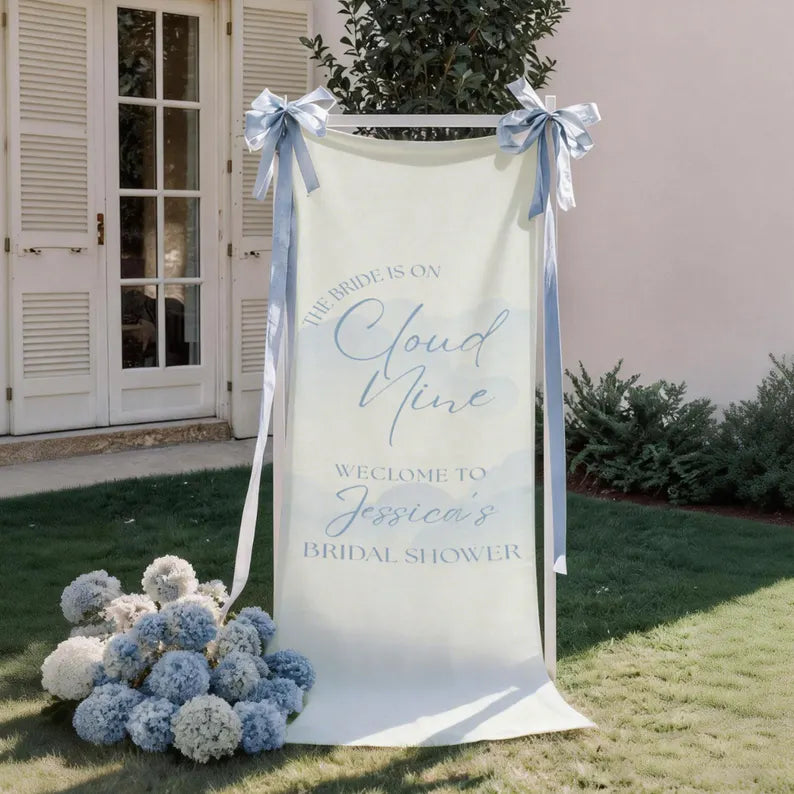 Custom Linen Bridal Shower Banner