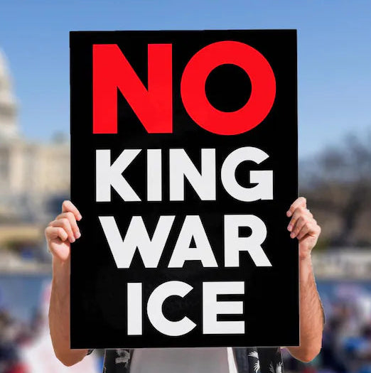 No King, No War, No ICE Protest Sign – “Save Democracy” Rally Poster, Resist Rally Political Sign
