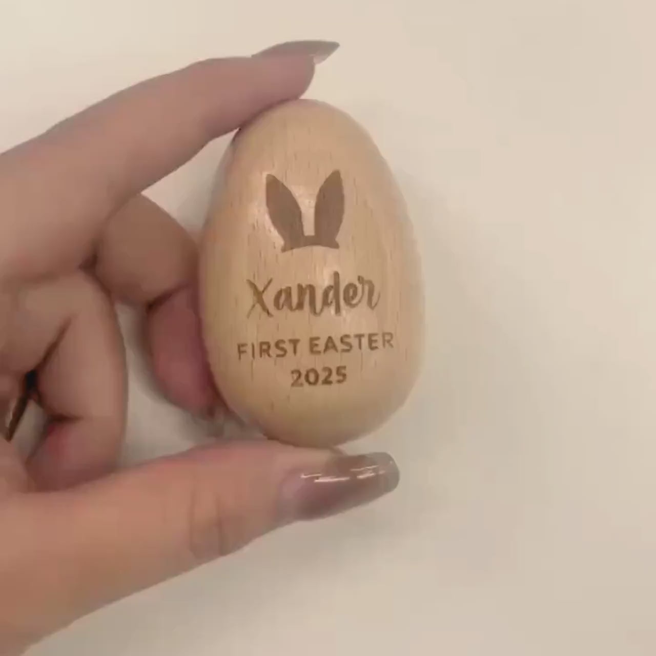 Personalized Wooden Easter Egg Shaker – Engraved Keepsake Toy