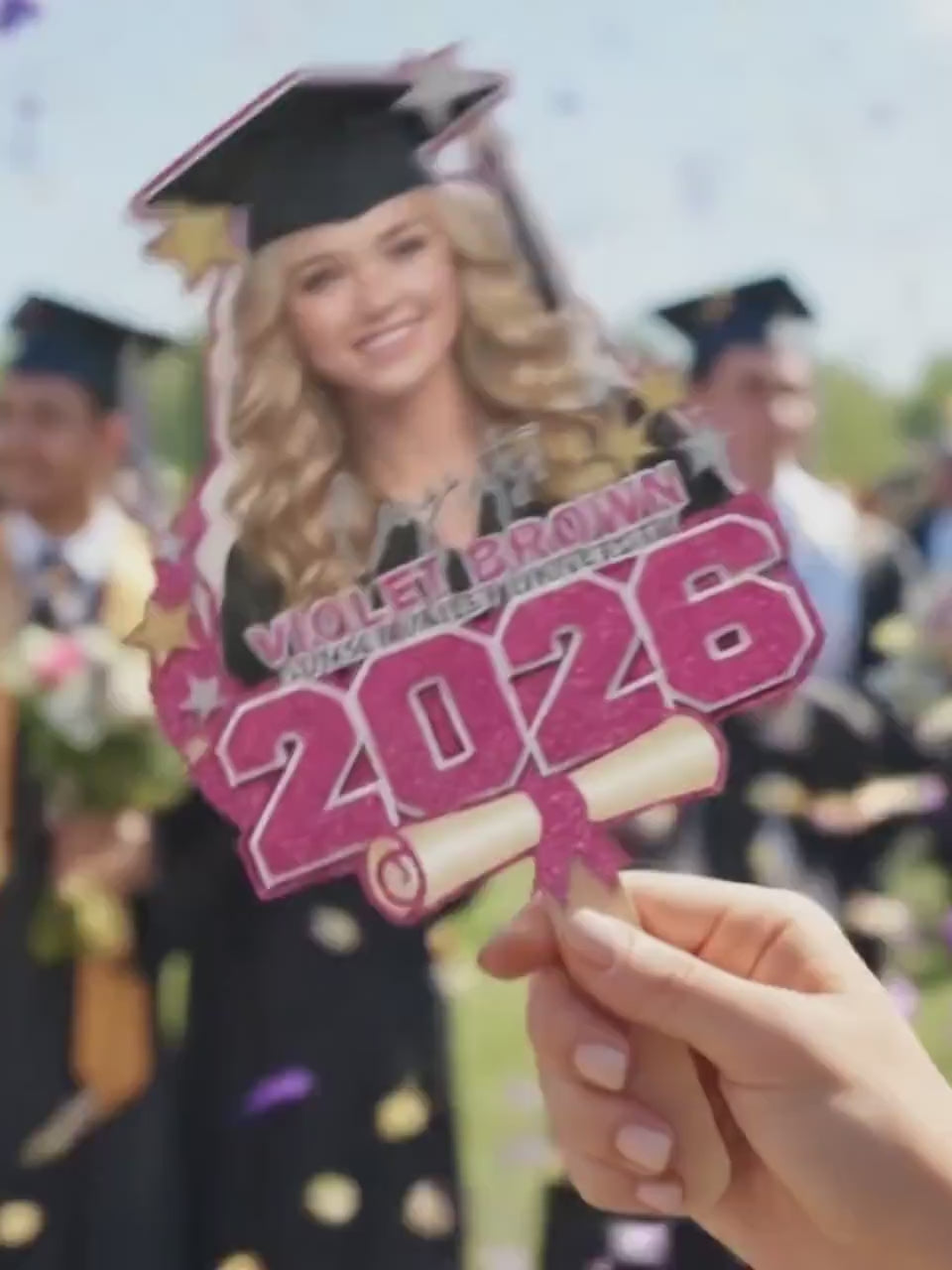 Personalized Graduation Photo Fan, Custom Class of 2026 Keepsake Prop