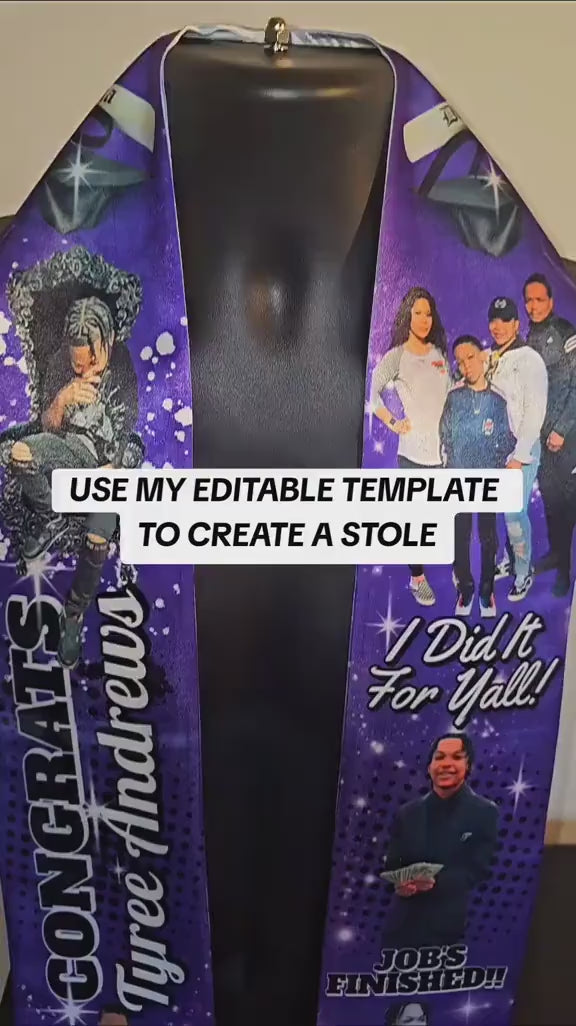 Custom Graduation Stole – Class of 2026 Name & Logo Sash